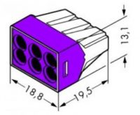 Conector violeta WAGO 6 salidas