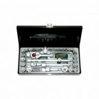 FORCE 3351-5 JUEGO 35 PZAS CUBOS 6 PUNTOS Y ACCES. ESPIGA 3/8" 6-21MM Y 1/4"-7/8" CON ESTUCHE