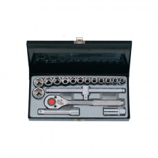 FORCE 4173S-5 JUEGO DE 17 PIEZAS 13 CUBOS 6 PUNTAS 5/16"- 1" Y 4 ACCESORIOS CON ESTUCHE