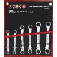 FORCE 50624 JUEGO 6 LLAVES MINI-COROFIJAS 45° 8X9MM - 18X19MM -