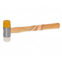 FORCE 616A400 MARTILLO SUAVE 1 CARA AMARIILLA Y LA OTRA NYLON BLANCO MANGO NOGAL NATURAL