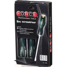 FORCE 2068 JUEGO DESTORNILLADOR CON 6 INSERTOS, 4 RANURADOS 3/4MM 2 PHILLIPS PH1/2