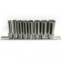 FORCE 3082S JUEGO 8 CUBOS LARGOS HEX. ESPIGA 3/8" LARGO 63MM 5/16"- 3/4" CON BASE