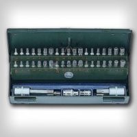 FORCE 4401C JUEGO DE 38 PUNTAS ESPIGA 1/2" MM, TORX,SPLINE + 2 SOPORTES Y ESTUCHE