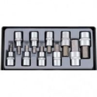 FORCE 4111 JUEGO 10 CUBOS DESTORNILLADORES ALLEN CORTOS ESPIG A 1/2" 4-19 X 70MM CON ESTUCHE