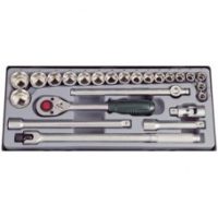 FORCE 4243B JUEGO 24 CUBOS Y ACCESORIOS ESPIGA 1/2" 10-32MM