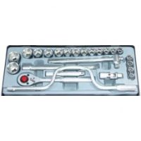 FORCE 4245 JUEGO 18 CUBOS Y 6 ACCESORIOS ESPIGA 1/2" 10-32MM CON ESTUCHE NEGRO