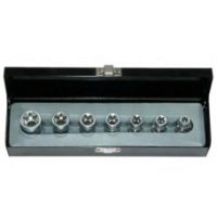 FORCE 4071 JUEGO 7 CUBOS CROMADOS TORX ESPIGA 1/2" E10 A E24 CON ESTUCHE