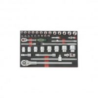 FORCE 6421 JUEGO DE 42 CUBOS 1/2" Y 3/4" Y ACCESORIOS MM 1/2"-8-32MM, 3/4"-24-46MM