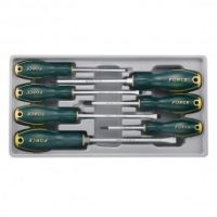 FORCE 20713 JUEGO 7 DESTORNILLADORES 4 RANURADOS, 3 PHILLIPS CON BASNDEJA