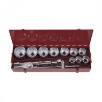 FORCE 8141S JUEGO 14 PZS- CUBOS 12 PTS ESPIGA 1'', 1-7/16'' A 3-1/8'', ACCESORIOS, C/ESTUCHE
