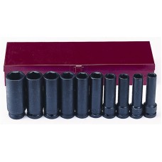 FORCE 4107S JUEGO 10 CUBOS DE IMPACTO LARGOS ESPIGA 1/2'',3/8''-15/16'' C/ESTUCHE
