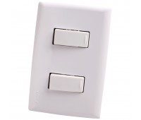 INTERRUPTOR DOBLE 10A/127V FUGA BLANCO