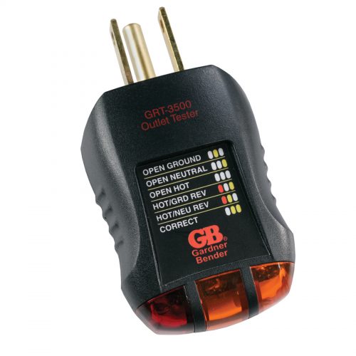 GB GRT-3500 PROBADOR DE TOMACORRIENTES Y SALIDAS 6 PRUEBAS 110-125VAC C/TIERRA