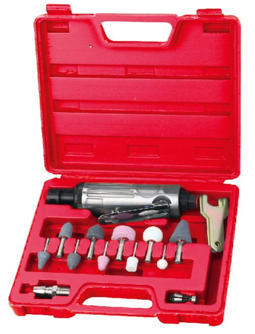 TORIN TRHS-B1040 JUEGO 10PZ MOTOTOOL NEUMATICO ESPIGA 1/4" + ACCESORIOS EN ESTUCHE