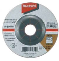 MAKITA A-80640 DISCO DESBASTE PARA INOX. 4-1/2" X 6MM CONCAVO