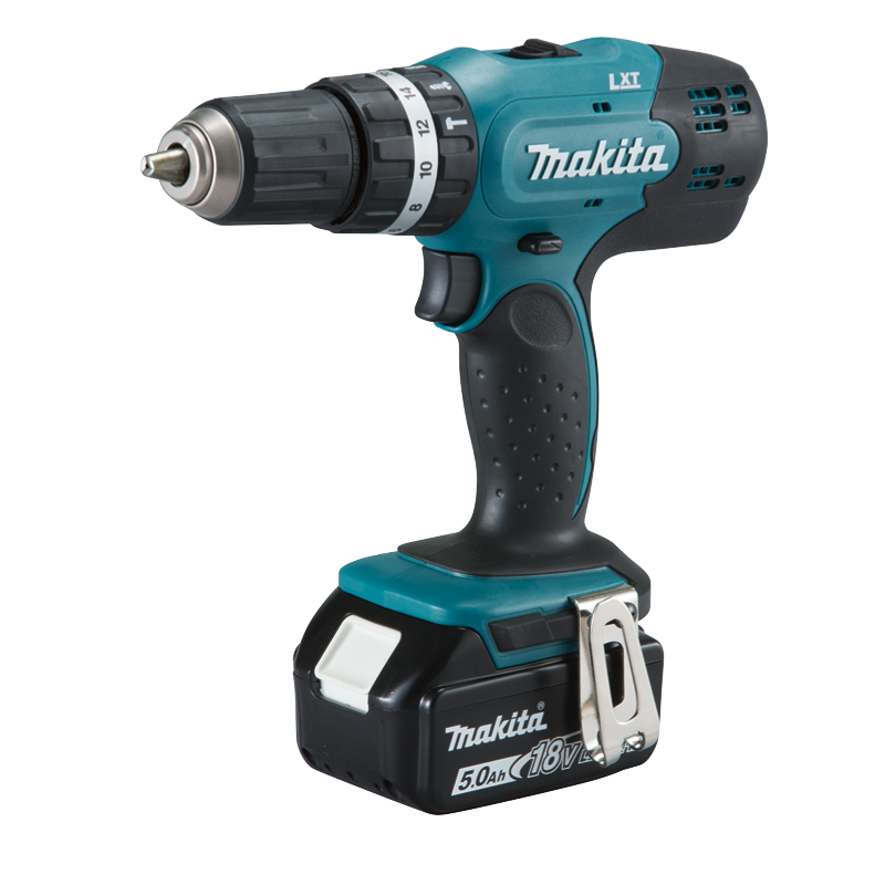 MAKITA DHP453SYE TALADRO PERCUTOR 1/2" A BAT. LITIO-ION 18V 1300RPM C/CARGADOR+2BATERIAS+MALETIN 1.5AH