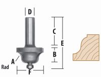 MAKITA D-49965 FRESA MOLDURA ROMANA 2 FILOS 3/8" -17/32" ESP1/4" CARBURO DE TUNGSTENO
