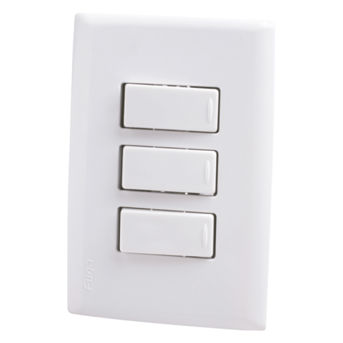 INTERRUPTOR TRIPLE CONMUTABLE 10A/127V FUGA BLANCO
