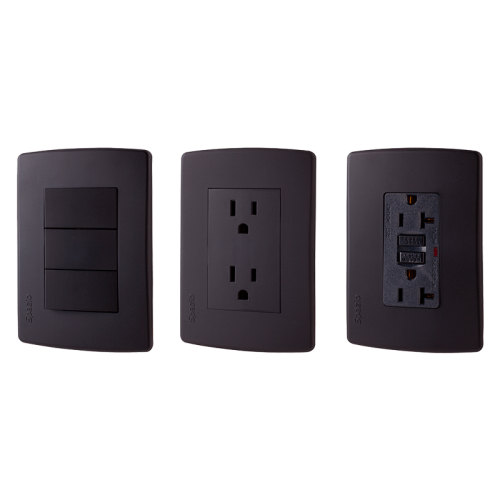 INTERRUPTOR SENCILLO SPAZIO 10 AMP/127 VOLT NEGRO MATE