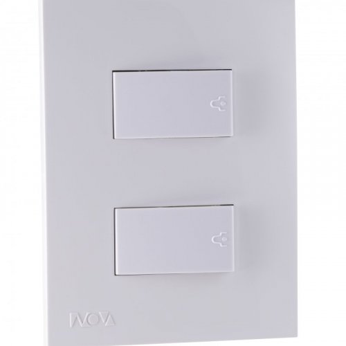 PULSADOR TIMBRE DOBLE NOVA BLANCO - FERREMASTER.CO