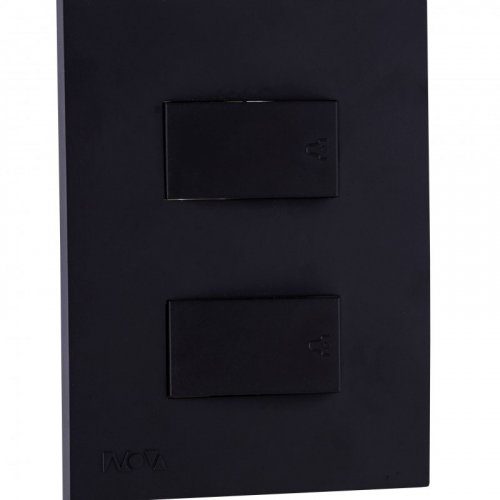 PULSADOR TIMBRE DOBLE NOVA NEGRO MATE       