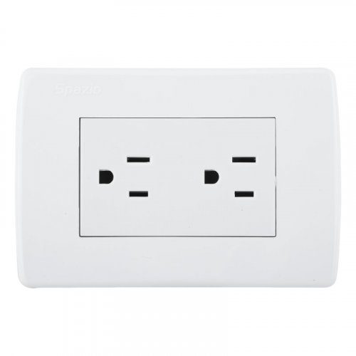 TOMA DOBLE INTEGRAL C/POLO A TIERRA SPAZIO 15 AMP/127 VOLT