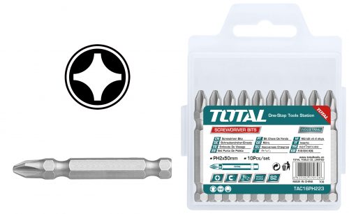 TOTAL TOOLS TAC16PH223 JUEGO DE 10 PUNTAS PH2 X 50MM