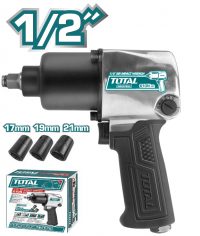 TOTAL TOOLS TAT40122 PISTOLA DE IMPACTO ESPIGA 1/2" CORTA 5CFM 90PSI 610NM 7000RPM