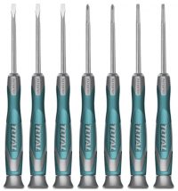 TOTAL TOOLS THT250726 JUEGO 7 DESTORNILLADORES CR-V PLANOS, PHILLIPS Y TORX C/MANGO ERGONÓMICO