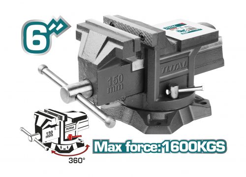 TOTAL TOOLS THT6166 PRENSA DE BANCO GIRATORIA CON YUNQUE 6"
