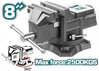 TOTAL TOOLS THT6186 PRENSA DE BANCO GIRATORIA CON YUNQUE 8"