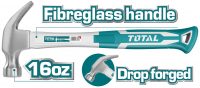 TOTAL TOOLS THT73166 MARTILLO DE UÑA CABO FIBRA DE VIDRIO 450G (16OZ)