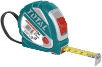 TOTAL TOOLS TMT126081 CINTA MÉTRICA 3 FUNCIONES DE BOTÓN DE PARADA 8Mx25MM MÉTRICA/PULGADAS